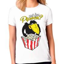 Camiseta Feminina Branca Jubileu Pipoca Picapau Desenho 01