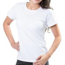 Camiseta Feminina Branca Preta Lisa Malha Fria Poliviscose PV