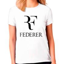 Camiseta Feminina Branca Tennis RF Roger Federer 02