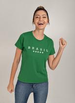 Camiseta Feminina Brasil Estrela Verde Uzzy