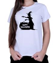 Camiseta Feminina Bruxa Happy Halloween - Baby Look