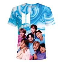 Camiseta Feminina BTS-Azul