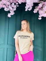 Camiseta Feminina Califórnia Los Angeles Bege