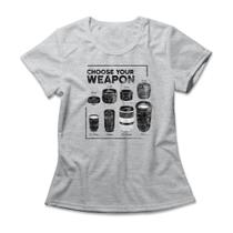 Camiseta Feminina Camera Weapons Camiseta Feminina Camera Weapons