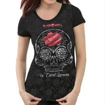 Camiseta Feminina Carol Saraiva - Black Skull