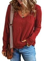 Camiseta feminina casual EVALESS com decote em V, primavera verão 2025
