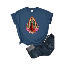 Camiseta Feminina Casual Nossa Senhora de Guadalupe - Manga Curta - Estilo Streetwear
