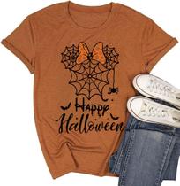 Camiseta feminina CCRUN Magical Halloween Ghosts Pumpkins Spiders
