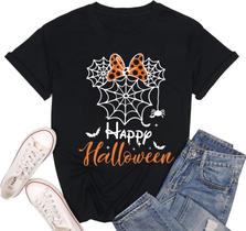 Camiseta feminina CCRUN Magical Halloween Ghosts Pumpkins Spiders