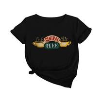 Camiseta Feminina Central Perk Friends TV Show Tops Estilosos Para Cafeteria