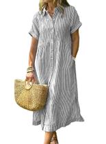 Camiseta feminina chouyatou, listrada de verão, cinza midi Camiseta feminina chouyatou, listrada de verão, cinza midi