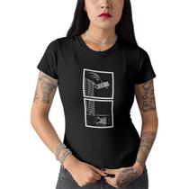 Camiseta Feminina Código de Barras Suicida Qr Code Baby Look Camiseta Feminina Código de Barras Suicida Qr Code Baby Look