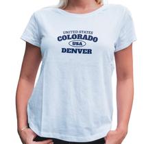 Camiseta feminina Colorado USA Denver manga curta Exclusivo