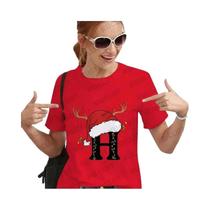 Camiseta Feminina Com Alfabeto De Natal, Presente De Feliz Natal, Casual, Estilo Harajuku, Manga