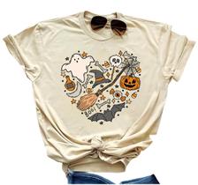 Camiseta feminina com estampa de abóbora da Universidade de Halloweentown Camiseta feminina com estampa de abóbora da Universidade de Halloweentown