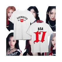 Camiseta Feminina Com Estampa De Gola Redonda Babymonster Ahyeon Asa Rami Rora Ruka Pharita Chiquita