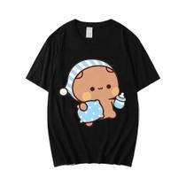 Camiseta Feminina Com Estampa De Urso BuBu Panda DuDu, Camiseta Fofa Para Dormir
