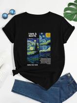Camiseta Feminina com Estampa Van Gogh - Starry Night - Dia dos Pais