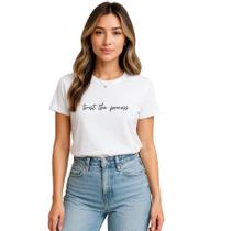 Camiseta Feminina Confie no Processo, Manga curta, Gola Redonda, Reforça de ombro e Gola, Toque Macio, Algodão