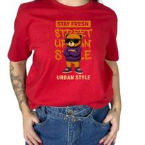 Camiseta feminina Confortavel Estilosa Personalizada Stay Fresh Bear