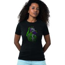 Camiseta Feminina Coração Natureza Tech Preta Camiseta Feminina Coração Natureza Tech Preta