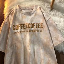 Camiseta Feminina Coreana De Manga Curta Com Bordado Tie-dye E Letras, Tendência De Verão Y2K