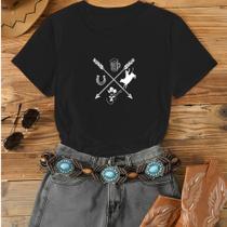 Camiseta Feminina Country Flechas 100% Algodão Leve Confortável