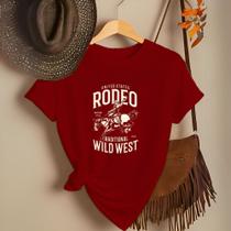 Camiseta Feminina Country Look Country T-shirt Roça Agro Rodeio Boiadeira Estamp Rodeo