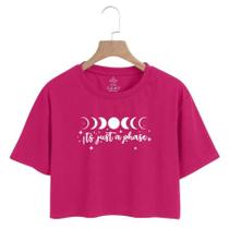 Camiseta Feminina Cropped Básica De Malha Algodão Lua Camiseta Feminina Cropped Básica De Malha Algodão Lua