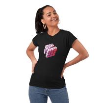 Camiseta Feminina Cubo Cerebral baby Look Preta