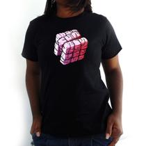 Camiseta Feminina Cubo Cerebral Preta - Hipsters