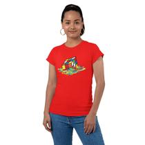 Camiseta Feminina Cubo Mágico Tinta Derretendo Baby Look