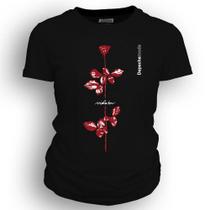 Camiseta feminina Dasantigas malha 100% algodão estampa Depeche Mode - Violator em serigrafia.