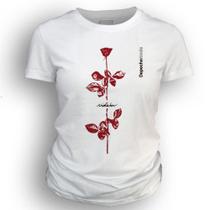 Camiseta feminina Dasantigas malha 100% algodão estampa Depeche Mode - Violator em serigrafia.