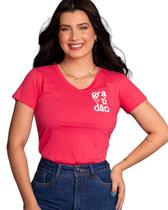 Camiseta feminina de algodão evangélica católica várias estampas frases de fé e motivação