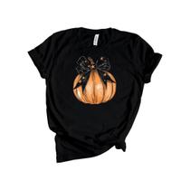 Camiseta Feminina de Algodão Halloween Abobora