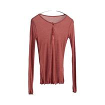 Camiseta Feminina De Algodão Manga Longa Slim Fit Moda Coreana Outono Fina Sexy Para Balada