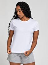 Camiseta Feminina De Algodão Premium Universo Básico tamanho PP cor branco