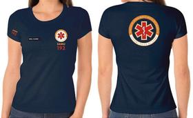 Camiseta Feminina de Algodão Profissional Samu com Bordado Personalizado