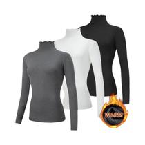 Camiseta Feminina De Gola Alta Quente Para Outono/Inverno, Elegante, Versátil E Confortável Com