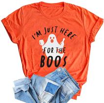 Camiseta feminina de Halloween Bealatt I'm Just Here for The Boos