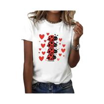 Camiseta Feminina De Manga Curta Com Gola Redonda, Macia E Respirável, Com Estampas Divertidas De