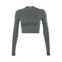Camiseta Feminina De Manga Longa Preta E Branca, Estilo Casual Básico, Moda Coreana Camiseta Feminina De Manga Longa Preta E Branca, Estilo Casual Básico, Moda Coreana