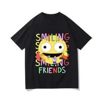 Camiseta Feminina De Verão Com Estampa De Desenho Animado Smiling Friends Confortável Casual Com