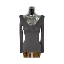 Camiseta Feminina De Verão Slim Fit Transparente Com Decote Redondo Casual Básica Macia