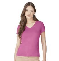 Camiseta Feminina Decote V 100% Algodão P Ao Xgg Malwee