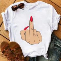 Camiseta Feminina Dedo do Meio Camiseta Feminina Dedo do Meio