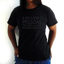 Camiseta Feminina Dificuldade em Matemática Preta - Hipsters