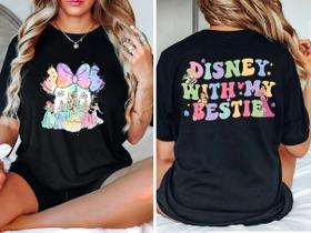 Camiseta Feminina Disney Minnie Mouse Castle Magic Kingdom, Manga Curta, Casual, Estilo Retrô
