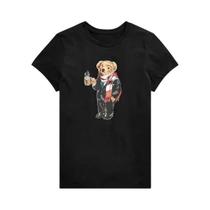 Camiseta Feminina Divertida Com Estampa De Urso, Gola Redonda, Esportiva Casual, Tendência De Moda